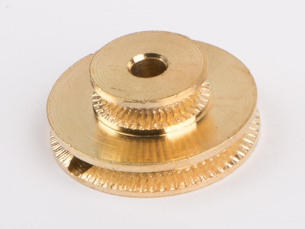 01637 Grooved Twin Pulley  25mm Brass