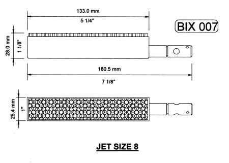 Bix 007 Rectangular Ceramic Gas Burner For Live Steam Boilers