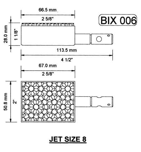 Bix 006 Rectangular Ceramic Gas Burner For Live Steam Boilers
