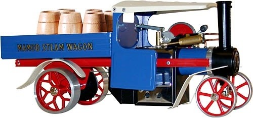 Mamod Steam Wagon - Blue with barrels