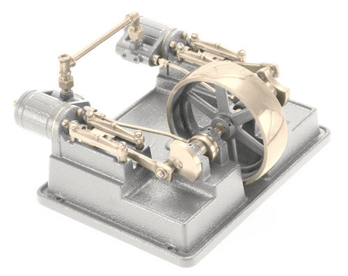 7 B1M PM Research Twin Cylinder Steam Mill Engine Machined kit.