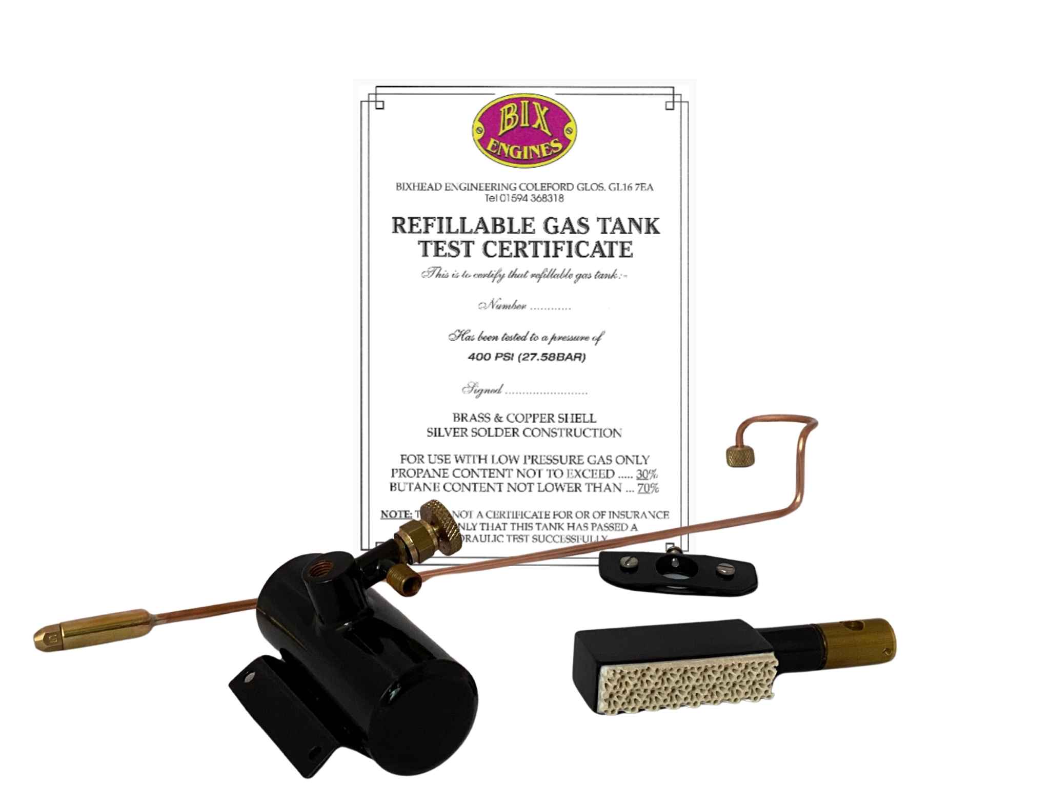 Bix 021 Gas conversion set to fit Mamod Fire Engine.
