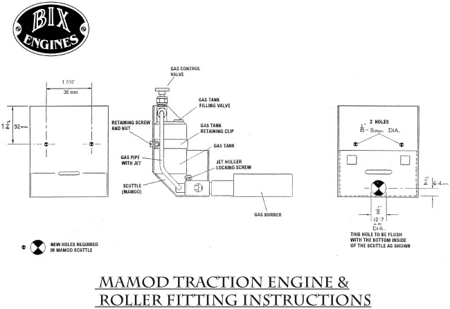 Bix 10A Gas conversion kit For Mamod traction engine & Rollers