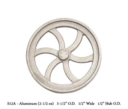 UNMACHINED FWC-S12A Aluminium  Flywheel Casting. 3 1/2 Dia  x 1/2 W x 1/2 Hub Dia