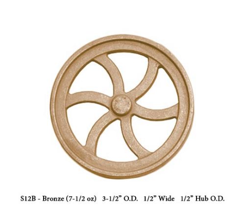 UNMACHINED FWC-S12B Bronze  Flywheel Aprox 31/2 Dia x 1/2 W X 1/2 Hub Dia